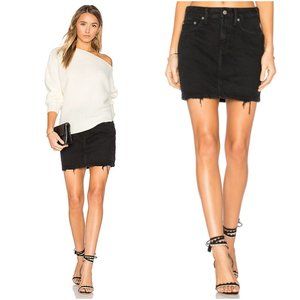 Lovers + Friends Women's Black Elijah Distressed Pencil Classic Mini Skirt Sz 29